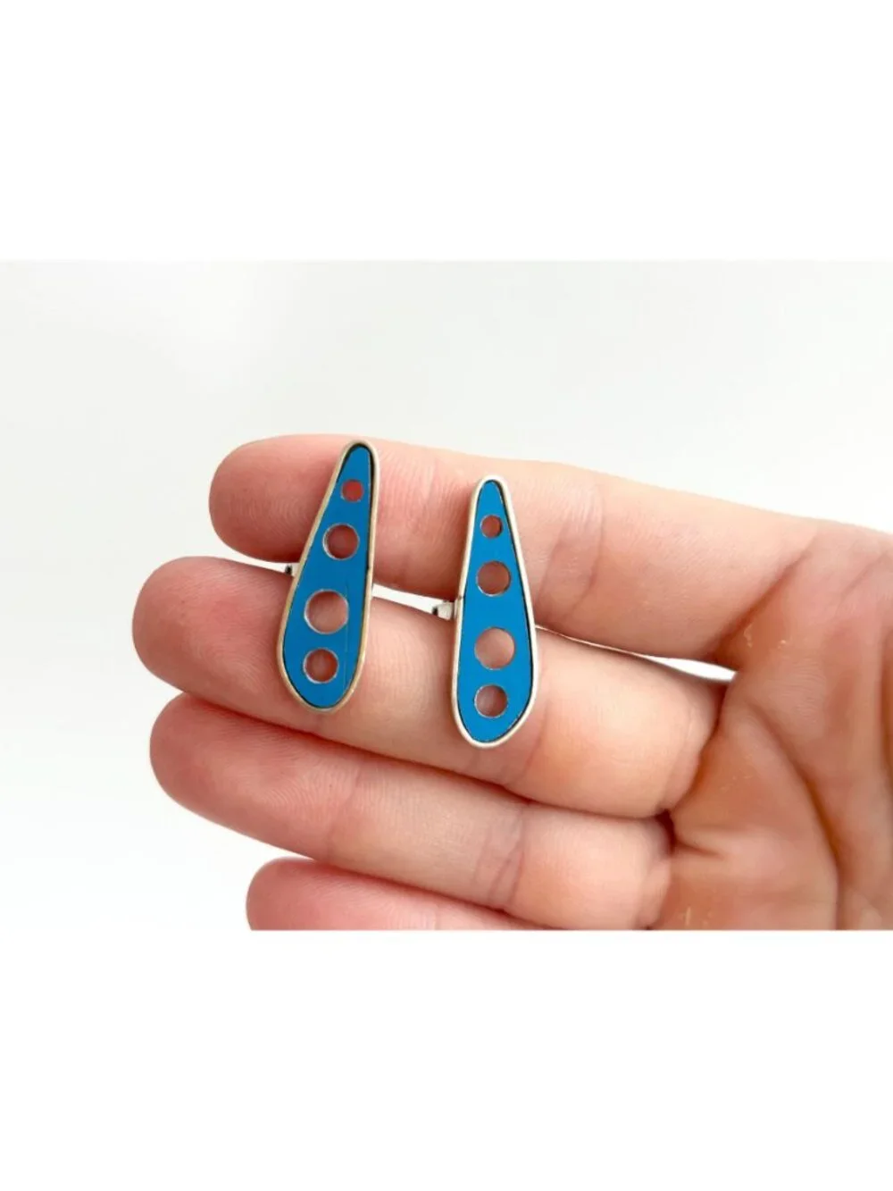 RARE Pan American 707 Wing Rib Blue Sterling Silver 925 Men's Cufflinks